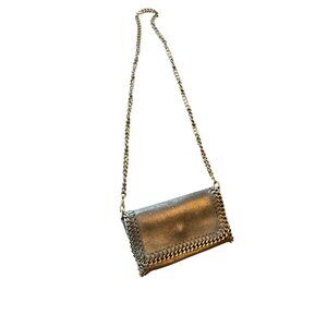 Stella McCartney Fabalella Black Faux Leather Chain Crossbody Bag Vegan